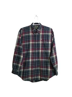 Knights of Round Table Vintage Plaid Flannel Casual Button Down Sz XL